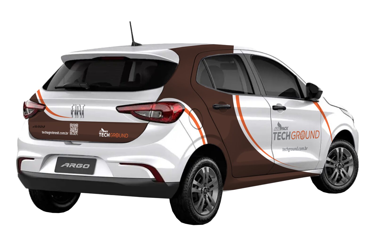 Carro de empresa com adesivação comercial aplicada na lateral