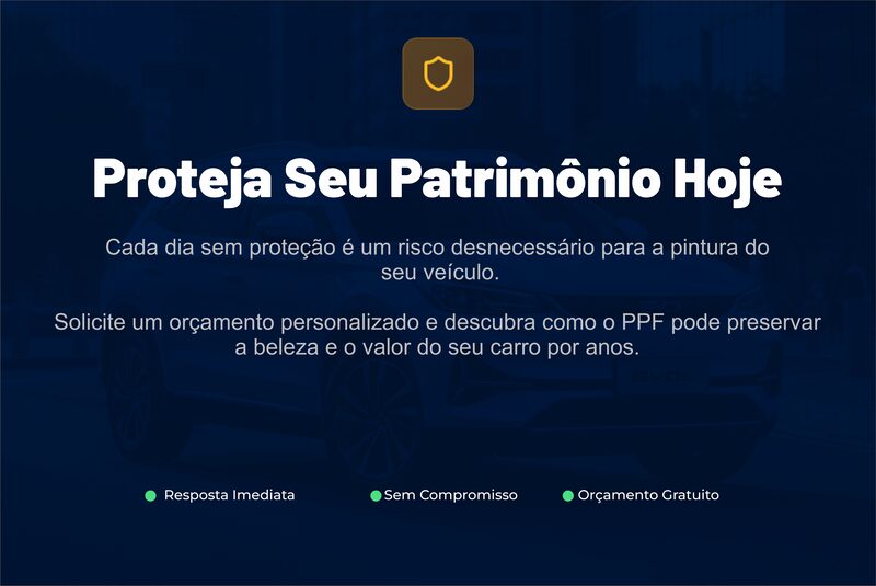 Detalhe de proteção de pintura aplicada em veículo escuro